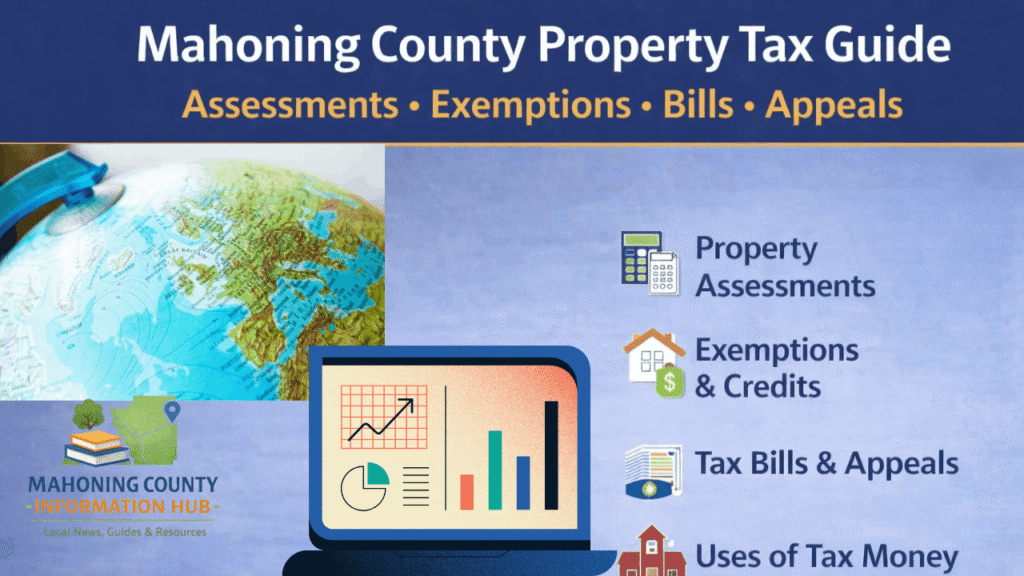 Mahoning County property tax guide showing assessments, exemptions, bills, and appeals